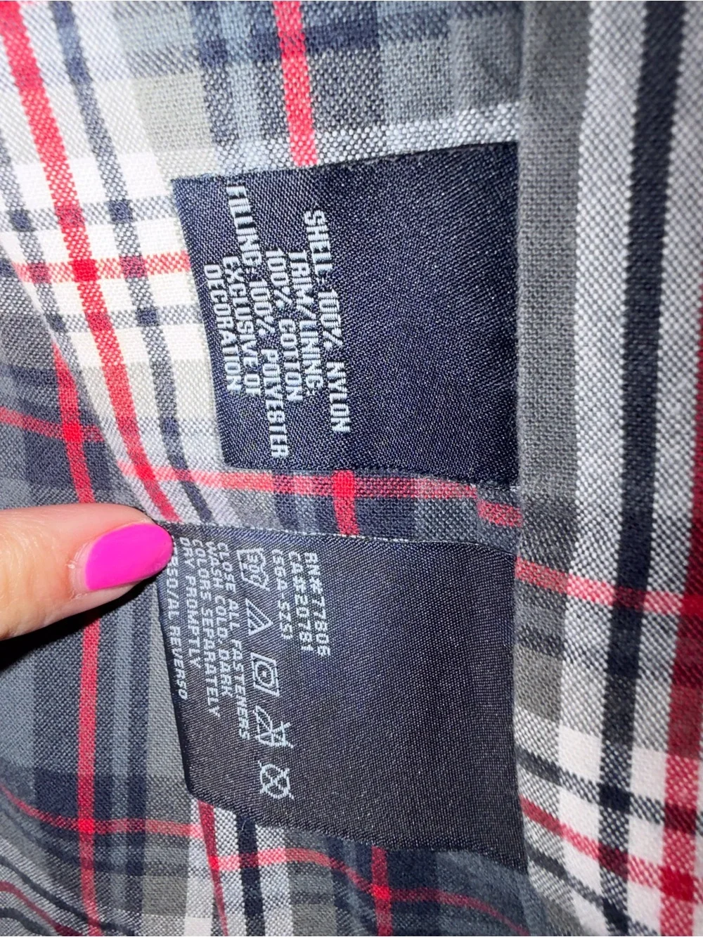 Tommy Hilfiger Coat 18-24 Months Red and Gray Plaid Lined Jacket Hood EUC